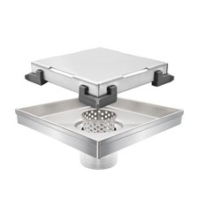 Shower Floor Drain 6 Inch Adjustable Grate 304 Stainless Steel Brushed Nickel