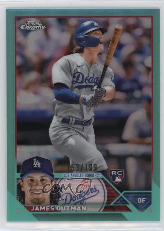 2023 Topps Chrome Aqua Refractor 153/199 James Outman #81 11o2