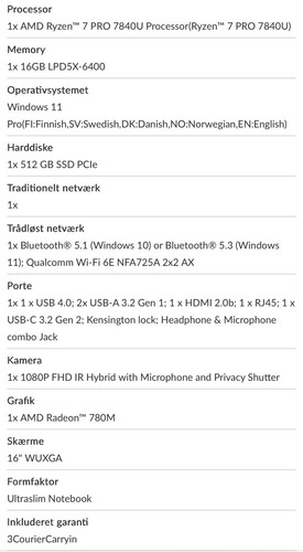 Lenovo Thinkpad T16 Gen 2, AMD Ryzen 7 Pro 7840U - Zdjęcie 2 z 3