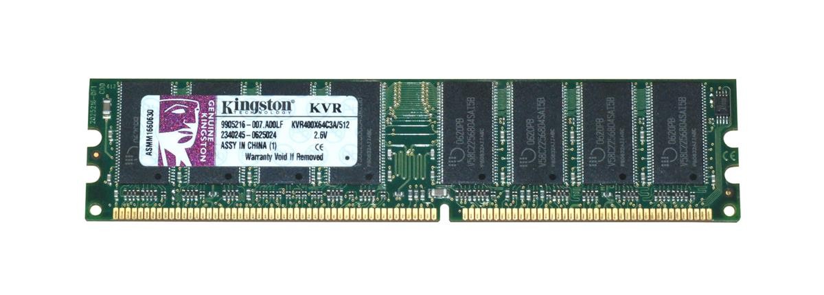 Kingston 512MB PC3200 DDR-400MHz DIMM ( 9905216-007.A01LF KVR400X64C3A/512 ) REF
