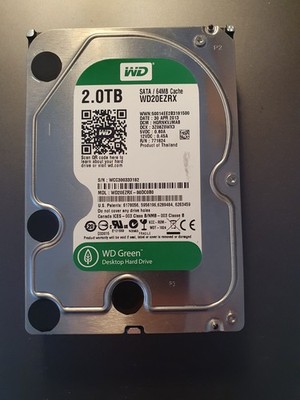 Western Digital Green 2TB,Intern,5400RPM (WD20EZRX) HDD (Hard Disk Drive)
