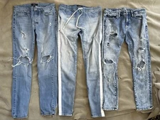 3 Pairs Of Stylish Jeans Used- Pacsun LA, Forever 21, & 1 American Eagle Flex