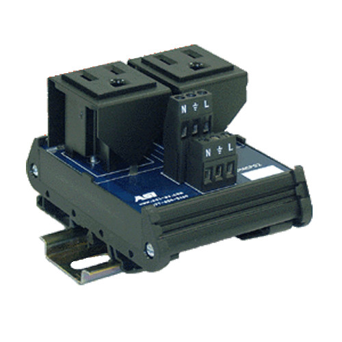 Duplex AC Outlet DIN Rail Mounted Receptacle, 15 Amp, 125 Vac, UL508