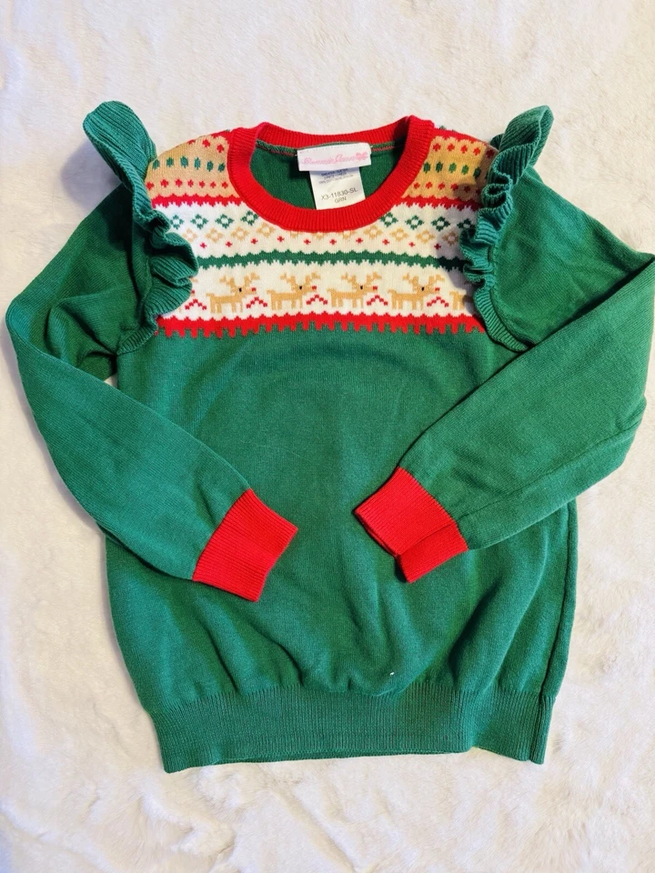 Bonnie Jean Holiday Reindeer Sweater and Skirt Set 6x Christmas NEW - Image 2 of 4