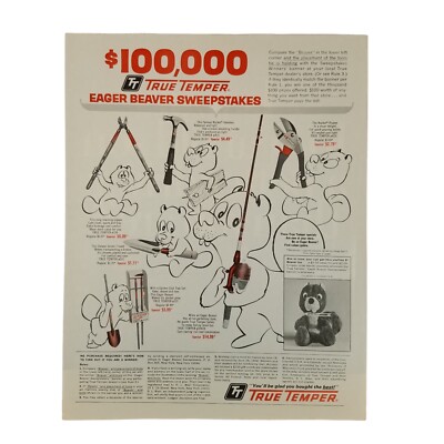 1968 True Temper Tools Vintage Print Ad Eager Beaver Sweepstakes