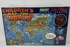 Children's Map of the World 500 Piece Giant Jig Saw Puzzle 24" X 36" New Sealed