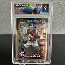 2024 Topps Chrome Drew Millas #85 Refractor Parallel Rookie Nationals RC Graded