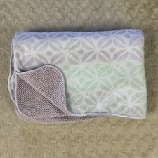 Cloud Island Purple Floral Print Baby Blanket White Mint Green Gray Dots Sherpa