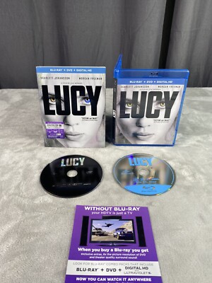 Lucy (Blu-ray/DVD, 2015, 2-Disc Set, Includes Digital Copy) MINT - Slipcover