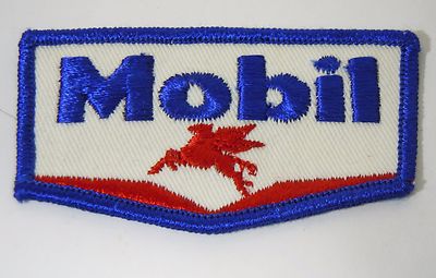 MOBIL OIL & GAS Embroidered Iron-On Uniform-Jacket Patch 3''