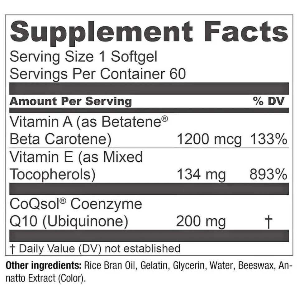 Essential Elements CoQ10 100mg Cápsulas Blandas Corazón Cerebro Soporte Vascular 60 Ct Foto 4 de 4
