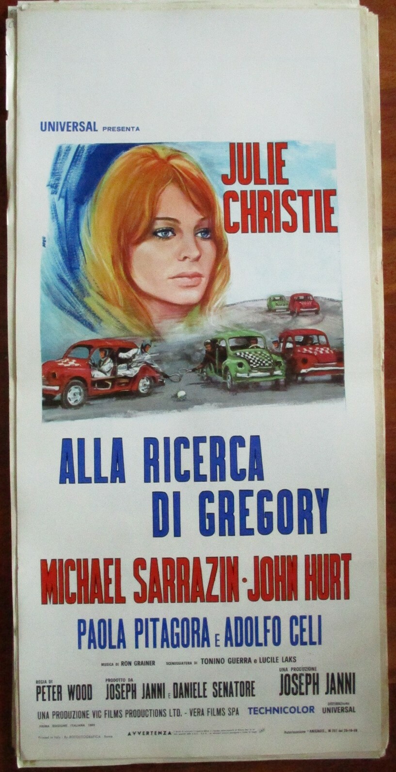 Locandina originale film Alla ricerca di Gregory (1969) - Regia di Peter Wood