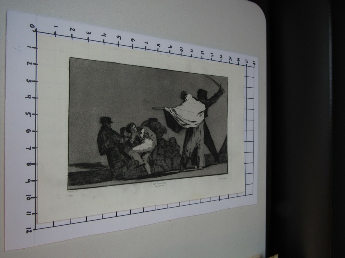 QUE GUERRERO! by Goya 1877 RARE/ Etching Antique Art Print [Inv