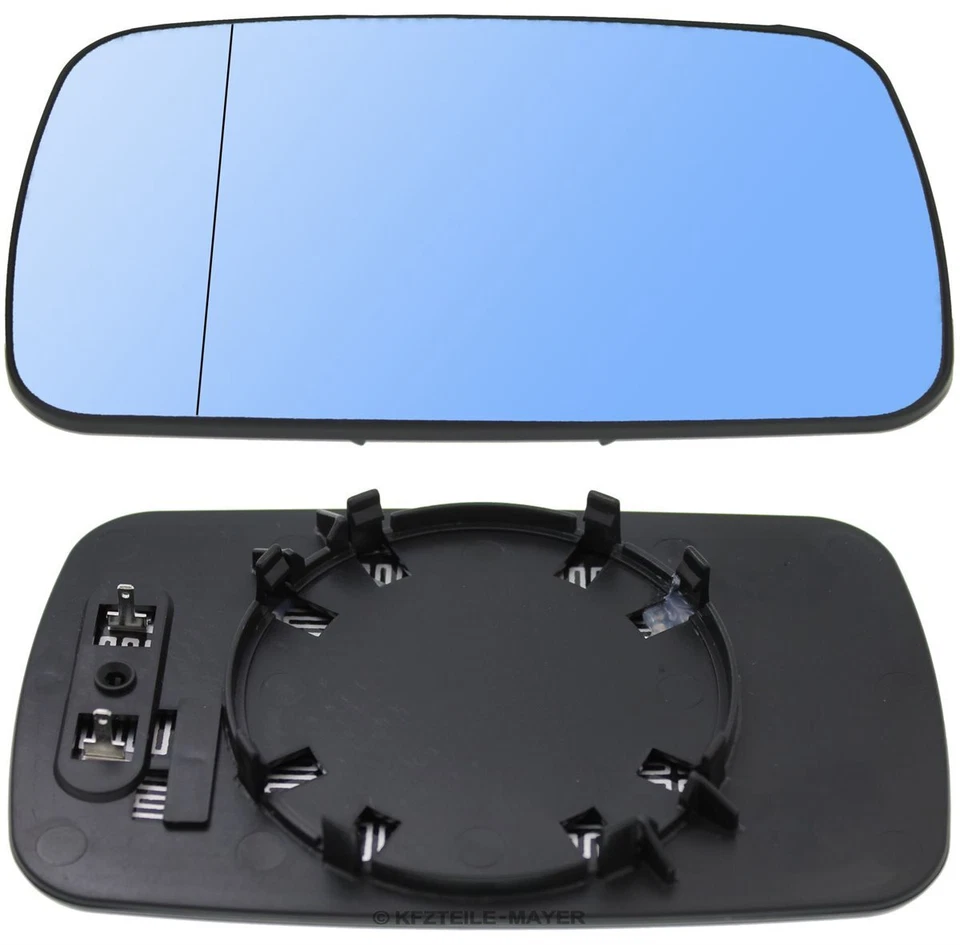SPIEGELGLAS SET LINKS UND RECHTS BMW E46 E39 ASPHÄRISCH BEHEIZT GLAS BLAU GETÖNT - Bild 2 von 4
