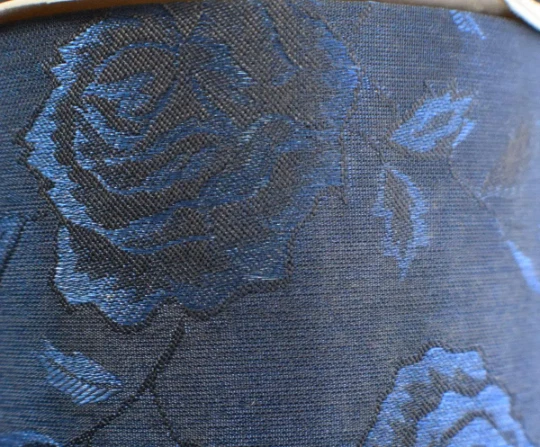 Royal Blue Baroque Rose Fabric Ribbon 15 Yard Roll 2 3/4 inch Wide Vintage WFR - Image 3 of 4