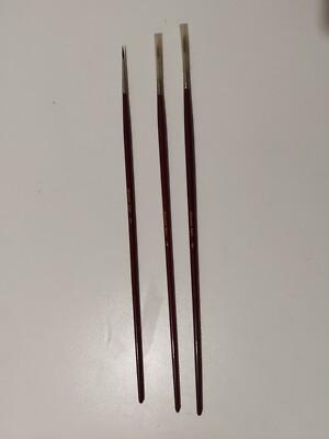 SET 3 ALTE PROFESSIONELLE PINSEL OCHSENHAAR RUND LANGER GRIFF MONET MOXEN