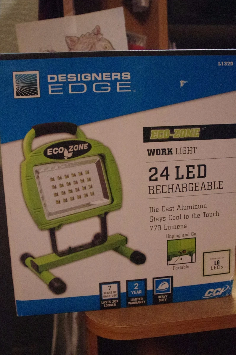 Designers Edge L1320 High Intensity 24 LED Recharge Portable Work Light Green