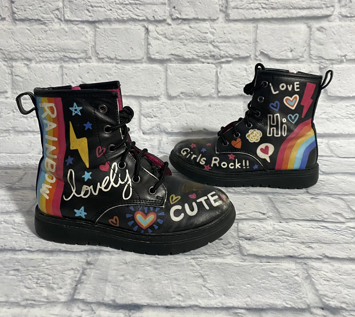 Combat boots deals colorful