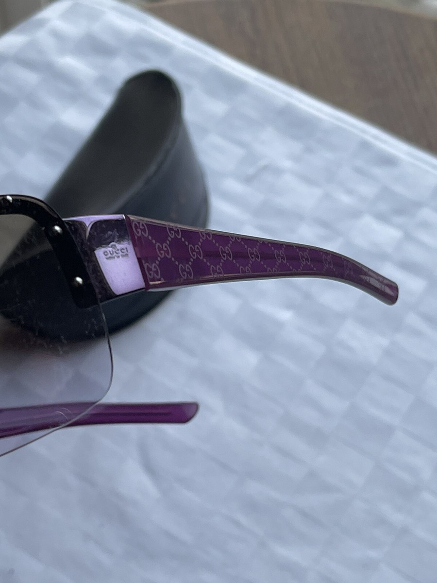 Vintage GUCCI Y2K Purple Frameless Studded MINT Sunglasses with
