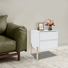 Bedside Table, Storage Bedside Table, Small Bedside Table with 2 Drawers