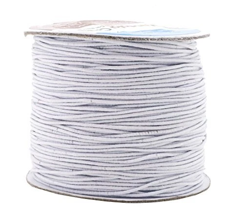 Mandala Crafts 1mm White Elastic Cord for Bracelets Necklaces