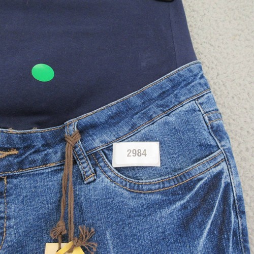 Hybrid & Company Womens Tapered Jeans Blue Stretch Pockets Denim Maternity M New - Picture 10 of 12