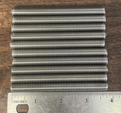 10Pcs  Fully Threaded Stud, 3/8''-16 x 3.75   In 316 Stainless Steel