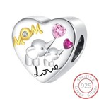 Charms Anhänger Herz Mutter Liebe Familie Charm Damen Armband 925 Sterlingsilber