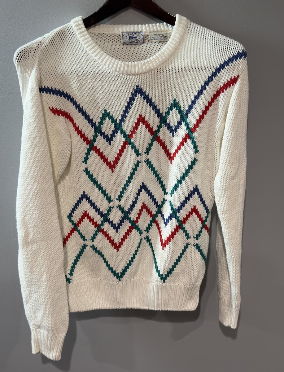 Vintage Izod Lacoste Argyle Design Sweater Medium Cotton | eBay