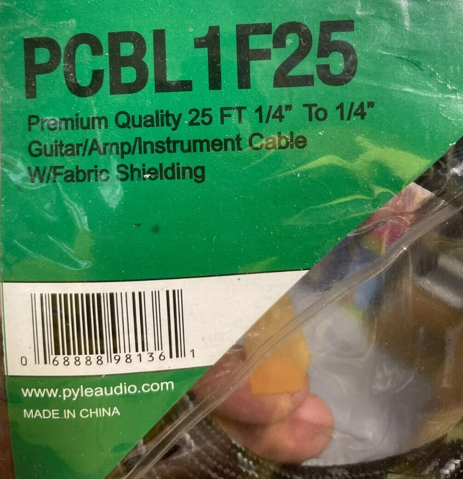 Pyle - PCBL1F25 - 1/4'' To 1/4'' Premium Quality Guitar Cable - 25 Ft. - Image 2 of 2