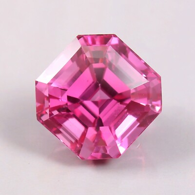 AAA Natürlich Makellos Ceylon Rosa Saphir Asscher Schnitt Lose Edelstein 5.95 CT