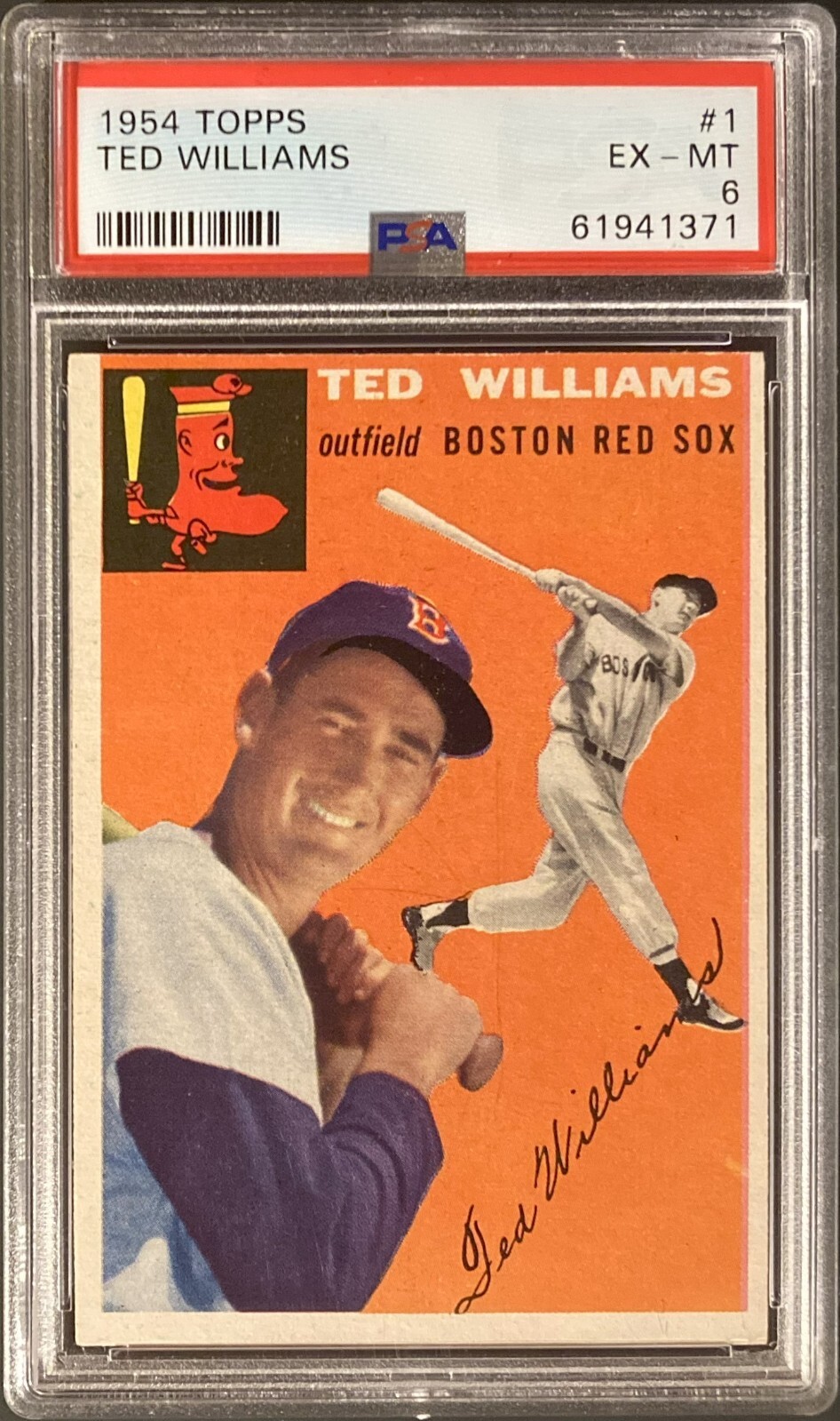 1954 Topps #1 Ted Williams PSA 6 EX-MT