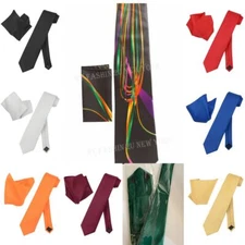 Men's Quality Tie with Hankerchief 2 pc Set Hand Made 20+ colors by Fortino