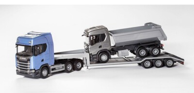 Emek 30614 - Scania CS LOW Loader + Scania G Dump Truck - Tieflader Kipper 1:25