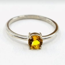 Citrine Gemstone 925 Sterling Silver Wedding Boho Women Ring Gift For Her C-274
