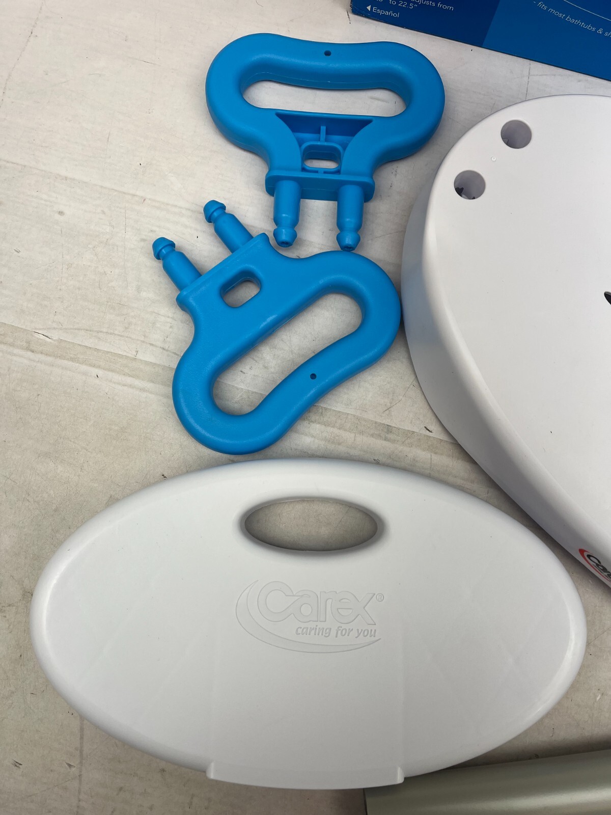 Carex EZ Bath & Shower Seat With Back + Handles 300 lb Capacity AM32