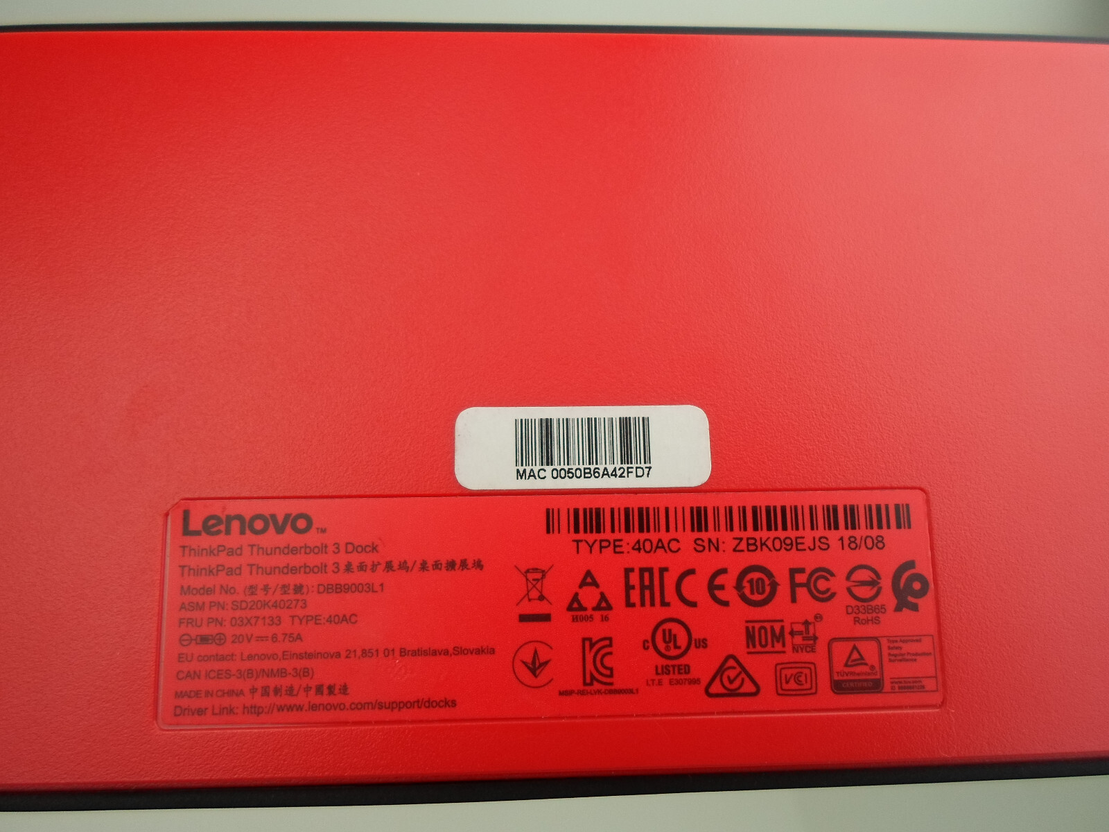 91 Off Lenovo レノボジャパン Thinkpad Thunderbolt 3 Dock Type 40ac Fucoa Cl