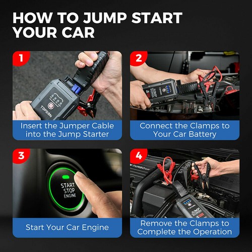 1200Amp 12V Gas/Diesel Protable Lithium Jump Starter Portable Battery Booster - Picture 2 of 12