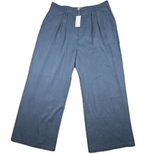 Reformation Mason Pant Blue Gray Tencel Lyocell Wide Leg Quiet Luxury Trouser 18