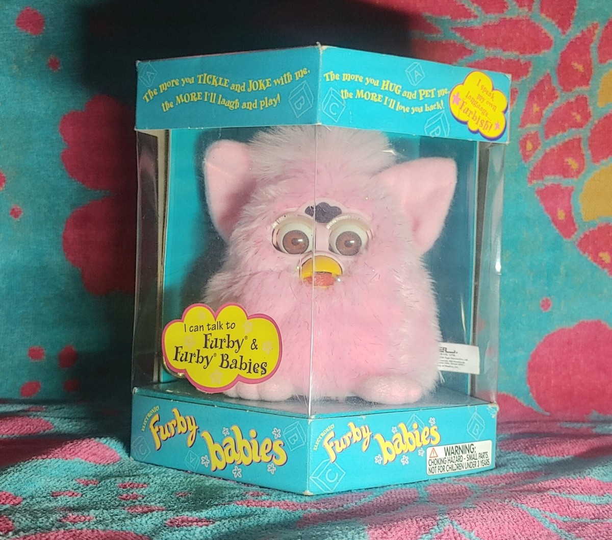 Vintage 1999 Pink Crystal Sparkle Furby Baby Ultra Rare HTF