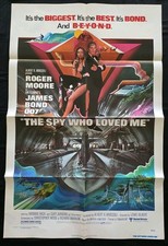 1977 "THE SPY WHO LOVED ME"  27x41" folded one sheet  James Bond.  Roger Moore