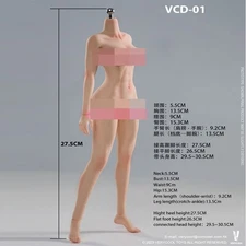 VERYCOOL VCD-01A 1:6 Seamless Action Figure Body Pale Skin Mid Breast Model Toys