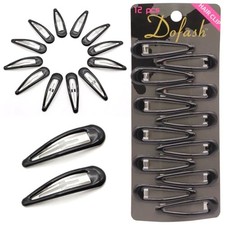 Dofash 5CM/2IN Epoxy Snap Hair Clips for Women 12 Count Pack of 1 Black Amber