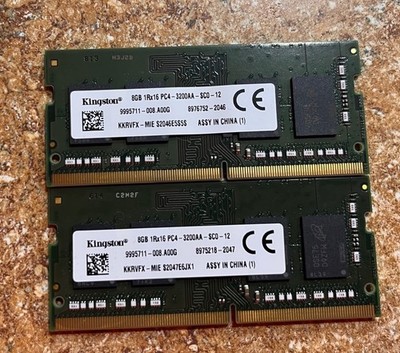 Kingston - Pair of 8GB 1Rx16 PC4-3200AA-SCO-12 9995711-008.A00G
