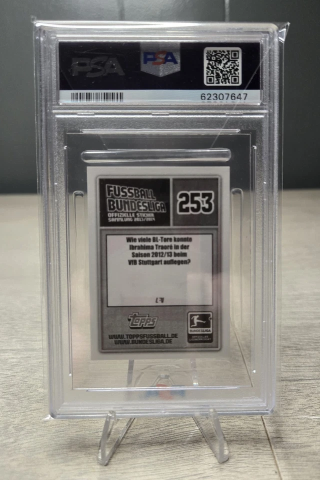 2013-14 Topps Bundesliga наклейки #253 Тимо Вернер дебютант стикер PSA 9 PSA 4 RC - Изображение 4 из 4
