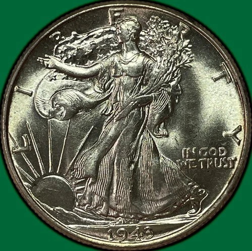 1943 Walking Liberty Half Dollar Brilliant Uncirculated BU Coin #36685
