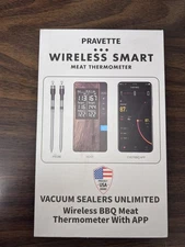 Pravette Wireless Smart Meat Thermometer BBQ With App 2 probes