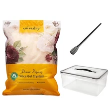 5 LBS Silica Flower Drying Crystals with Sealed Container & Brush, Color Indi...