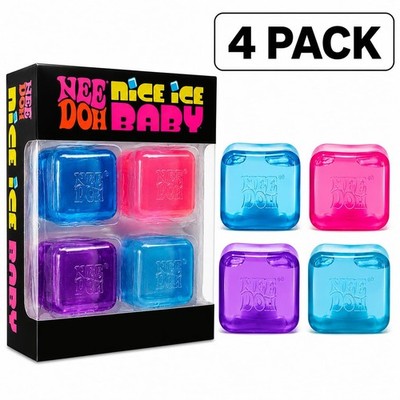 4 Pack Nee Doh Nice Mini Ice Baby Squishy Sensory Fidget Cubes Toys Stress Relie