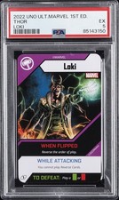 2022 UNO ULTIMATE MARVEL 1ST EDITION LOKI THOR PSA 5